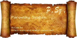 Parovsky Szabin névjegykártya